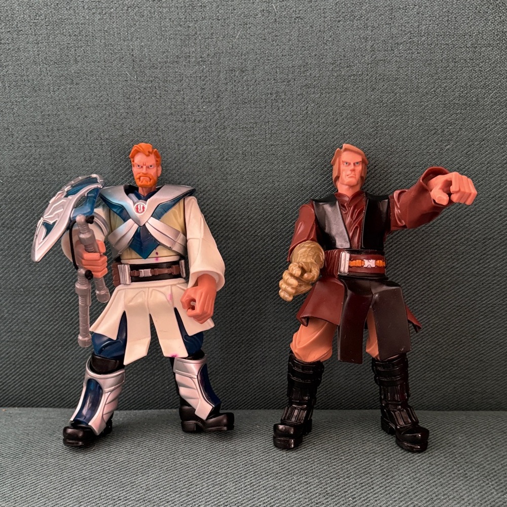 Star Wars Force Battlers Obi Wan Kanobi and Anakin Skywalker
